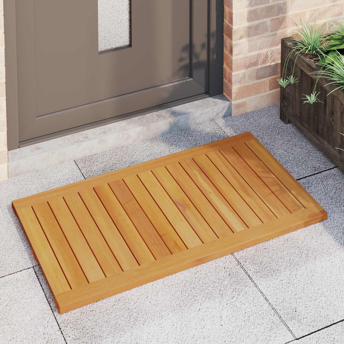 Bath Mat Plain Brown 100 x 55 cm Wood