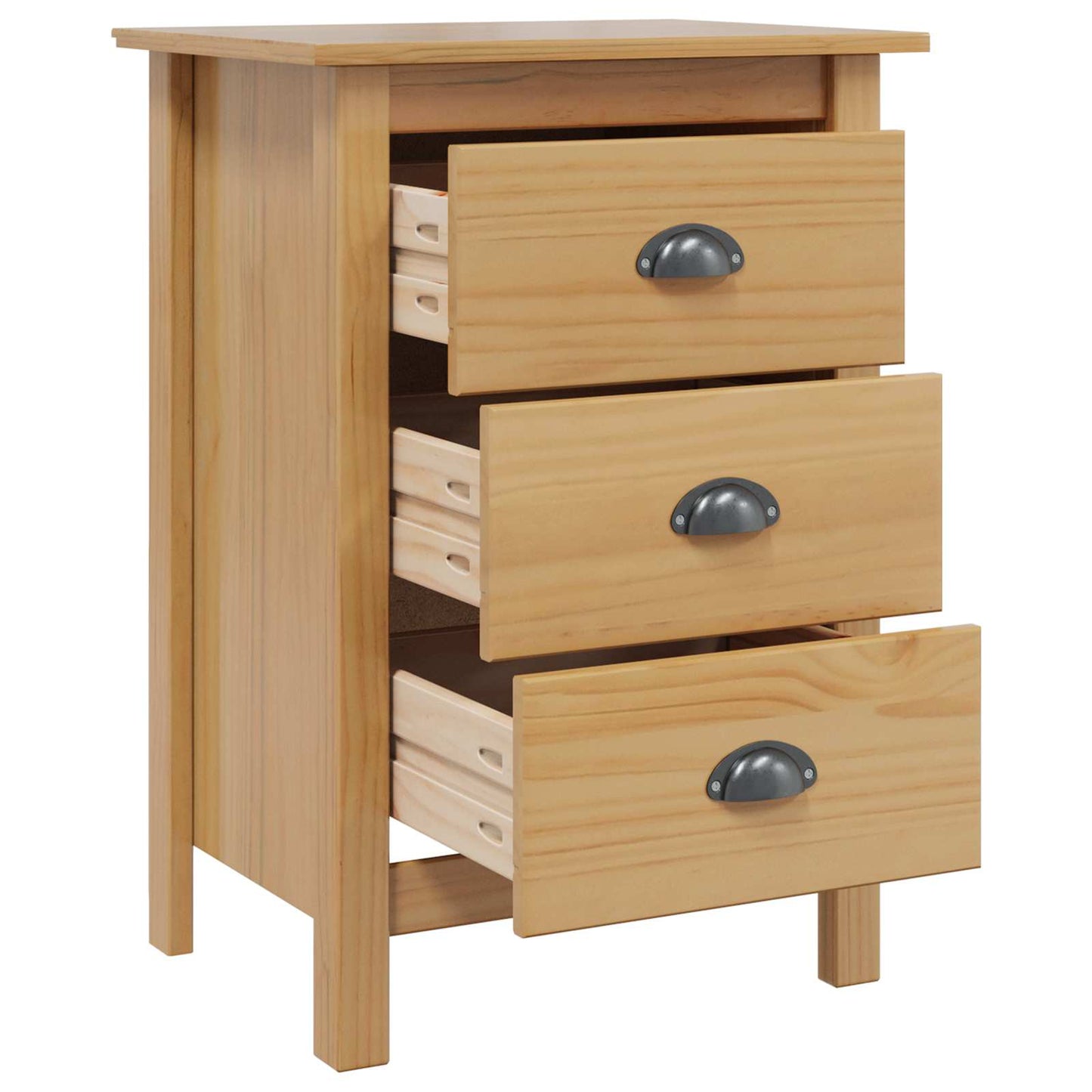 Bedside Cabinet Honey Brown 46 x 35 x 65 cm Solid Pine Wood