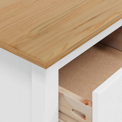 Bedside Cabinet White and Honey Brown 46 x 35 x 65 cm