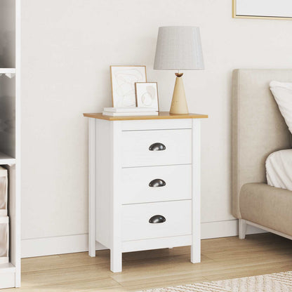 Bedside Cabinet White and Honey Brown 46 x 35 x 65 cm