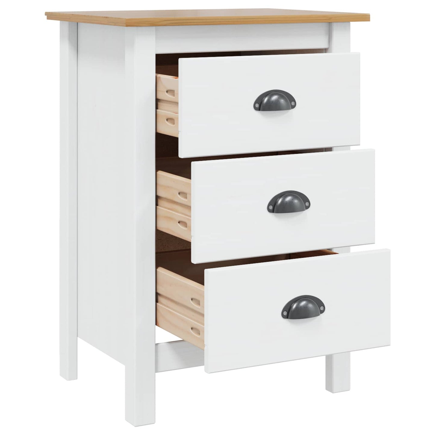 Bedside Cabinet White and Honey Brown 46 x 35 x 65 cm