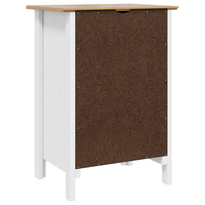 Bedside Cabinet White and Honey Brown 46 x 35 x 65 cm