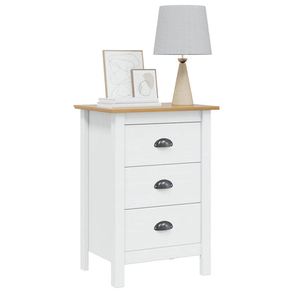Bedside Cabinet White and Honey Brown 46 x 35 x 65 cm