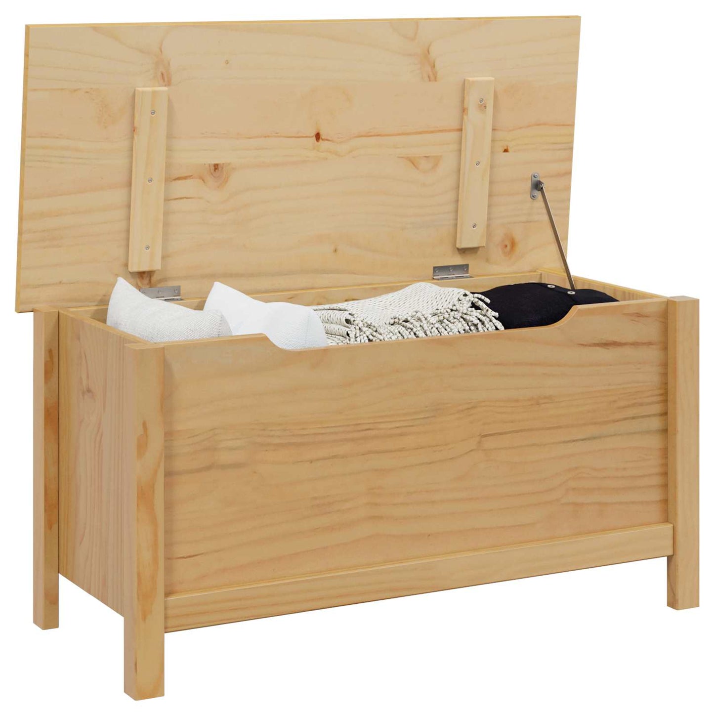 Storage Box HILL Honey Brown 90 x 40 x 45 cm Solid Pine Wood