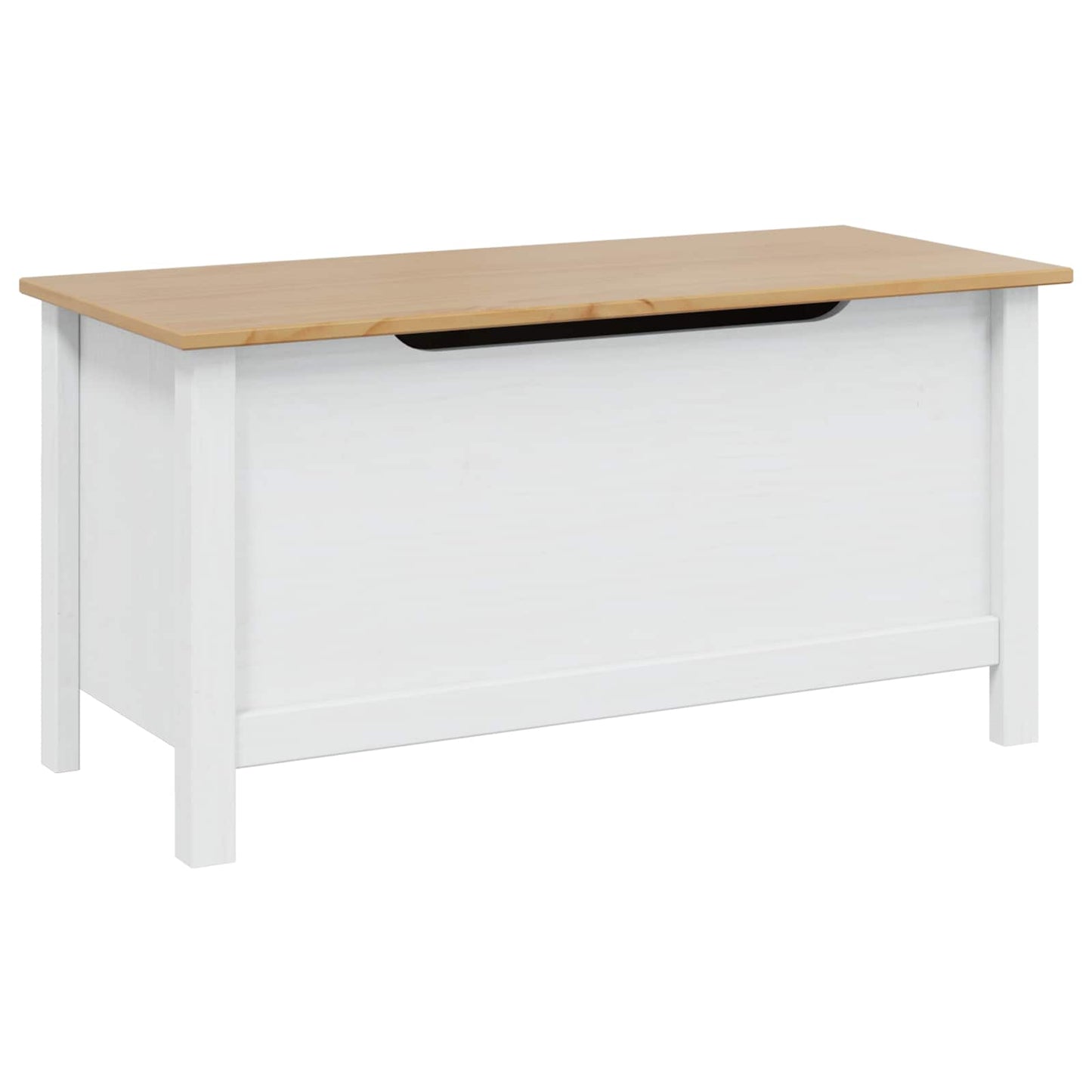 Storage Box HILL White and Honey Brown 90 x 40 x 45 cm