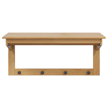 Coat Rack HILL Honey Brown 90 x 35 x 41.5 cm Solid Pine Wood