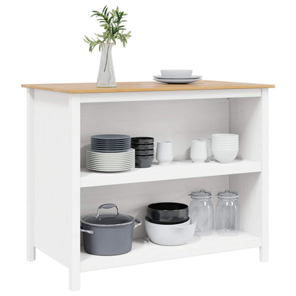 Kitchen Islands HILL White 112 x 66 x 90 cm Solid Pine Wood