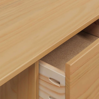 Desk with Drawers with Drawer HILL Honey Brown 100 x 45 x 74 cm