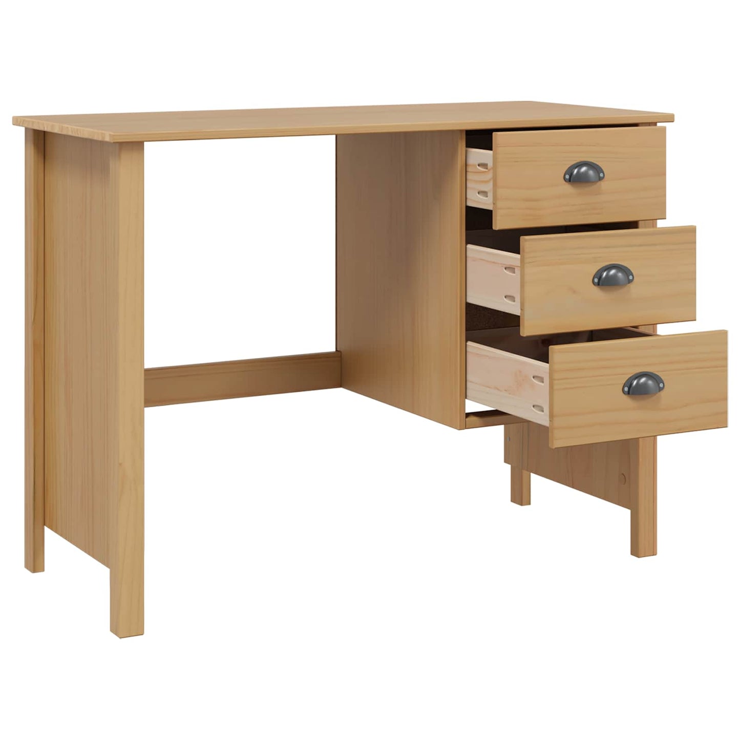 Desk with Drawers with Drawer HILL Honey Brown 100 x 45 x 74 cm