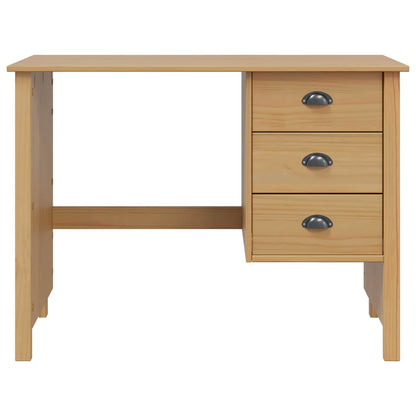 Desk with Drawers with Drawer HILL Honey Brown 100 x 45 x 74 cm