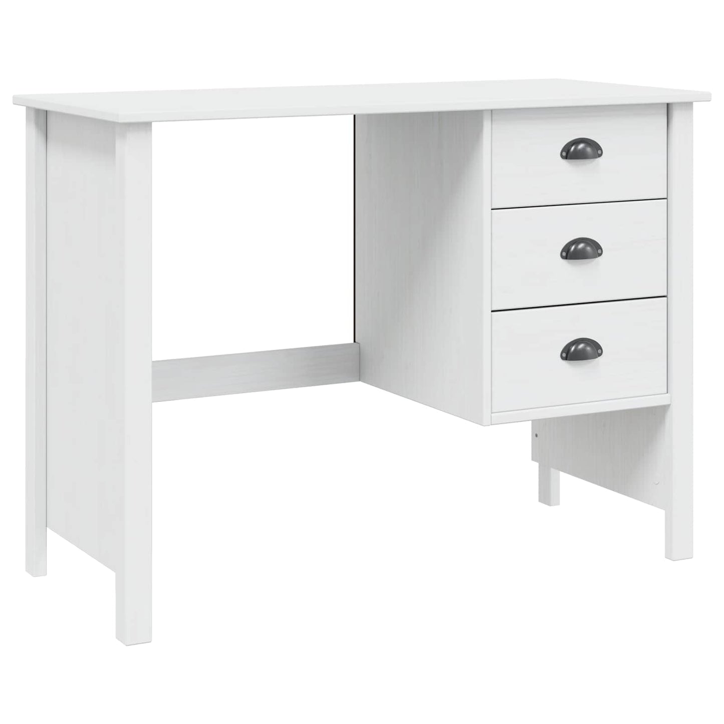 Desk with Drawers HILL White 100 x 45 x 74 cm Solid Pine Wood