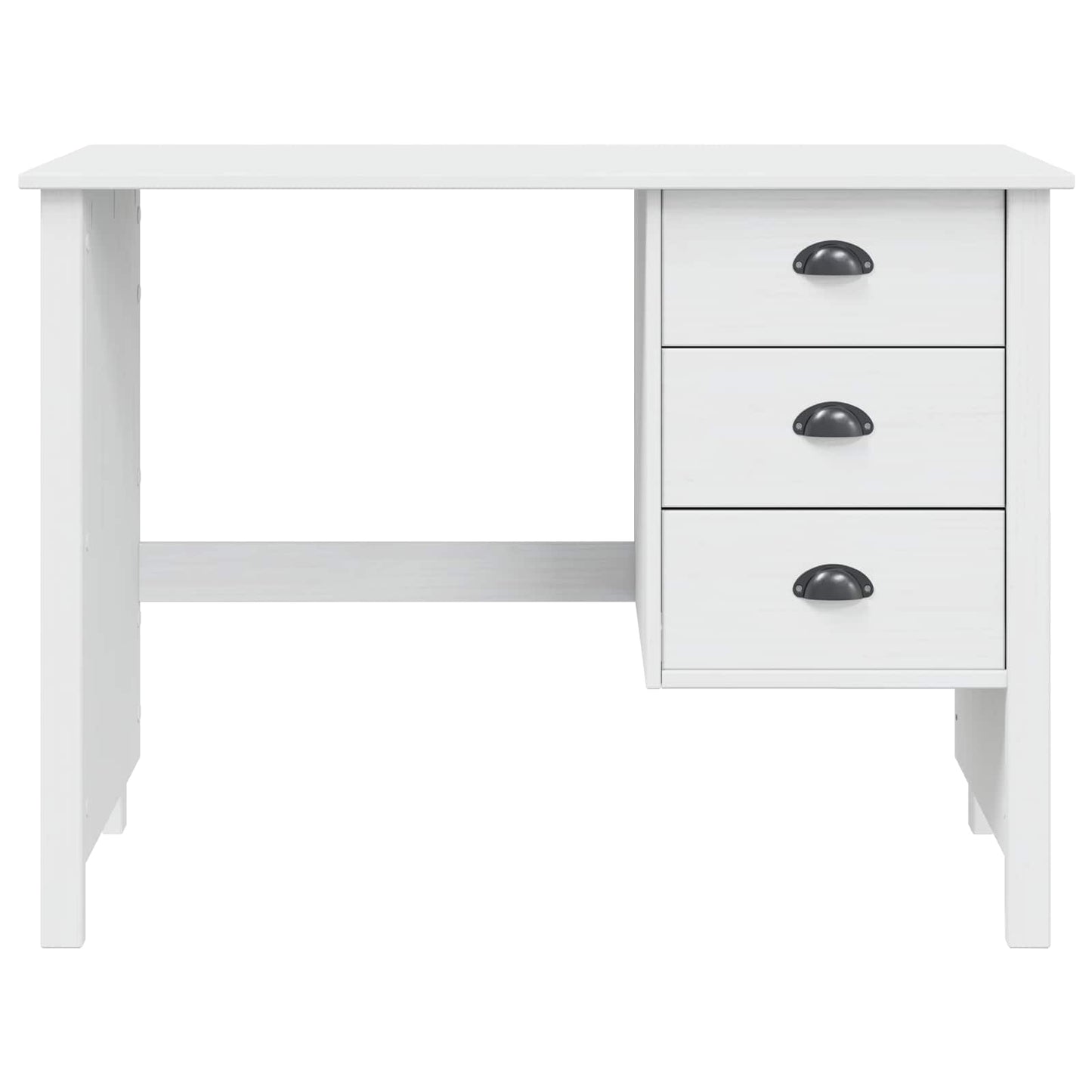 Desk with Drawers HILL White 100 x 45 x 74 cm Solid Pine Wood