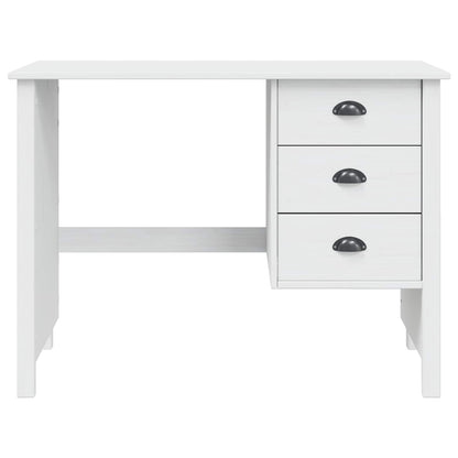 Desk with Drawers HILL White 100 x 45 x 74 cm Solid Pine Wood