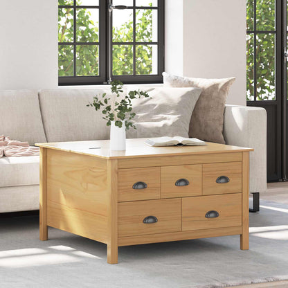 Coffee Table with Drawer HILL Honey Brown 79.5 x 79.5 x 49 cm