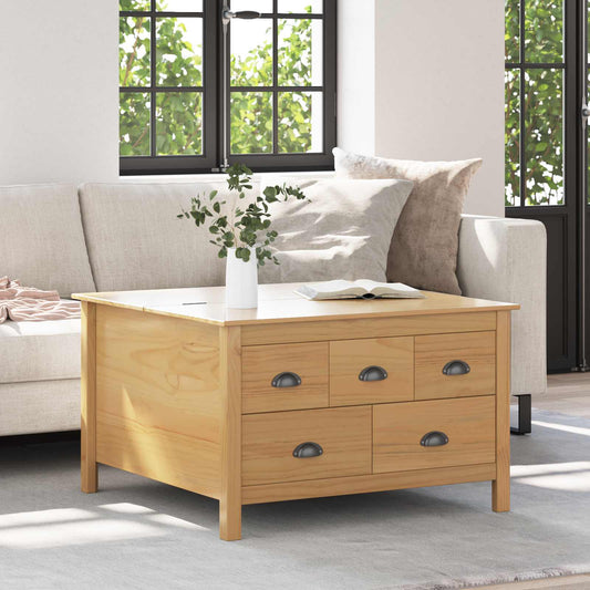 Coffee Table Honey Brown 79.5 x 79.5 x 49 cm Solid Pine Wood