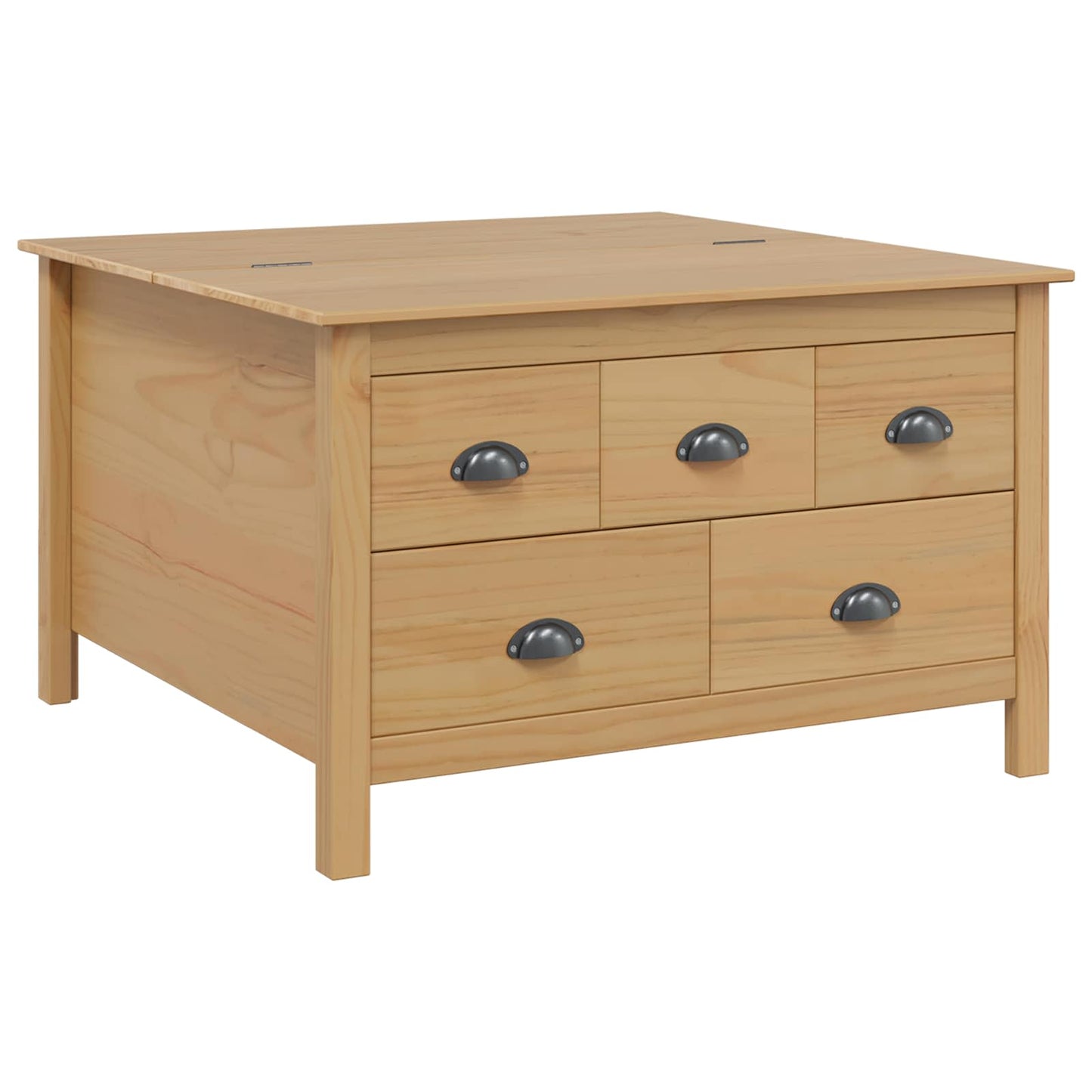 Coffee Table with Drawer HILL Honey Brown 79.5 x 79.5 x 49 cm