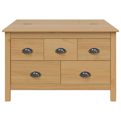 Coffee Table with Drawer HILL Honey Brown 79.5 x 79.5 x 49 cm
