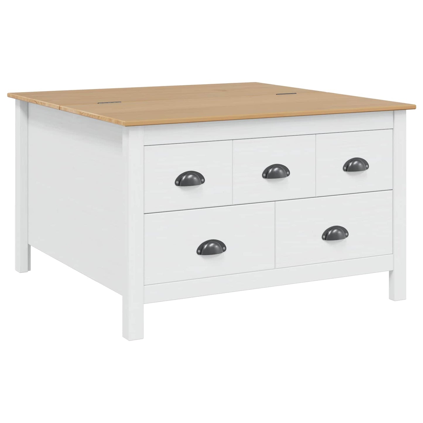 Coffee Table HILL White and Honey Brown 79.5 x 79.5 x 49 cm