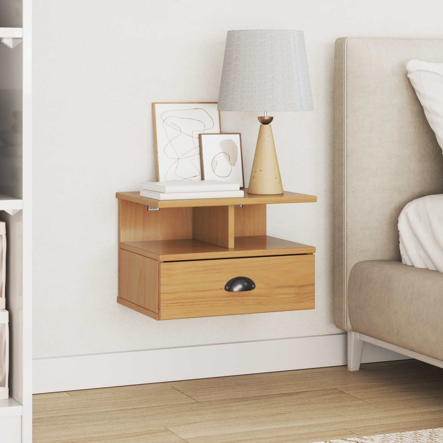 Bedside Cabinet Honey Brown 40 x 31 x 27 cm Solid Pine Wood