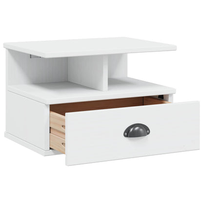 Bedside Cabinet HILL White 40 x 31 x 27 cm Solid Pine Wood