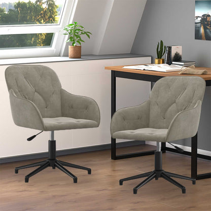 Dining Chair 2 pcs Light Grey 55 x 59.5 x 77 cm Velvet