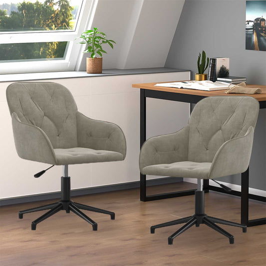Dining Chair 2 pcs Light Grey 55 x 59.5 x 77 cm Velvet