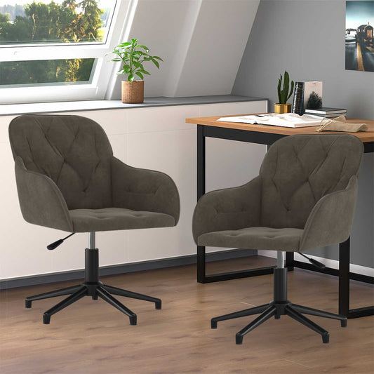 Dining Chair 2 pcs Dark Grey 55 x 59.5 x 77 cm Velvet