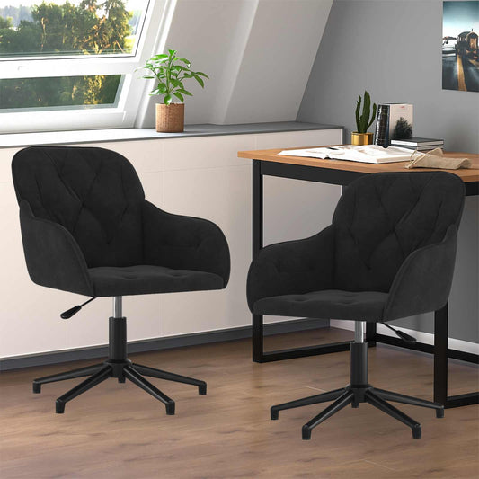 Dining Chair 2 pcs Black 55 x 59.5 x 77 cm Velvet