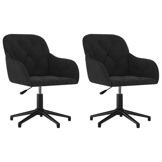 Dining Chair 2 pcs Black 55 x 59.5 x 77 cm Velvet