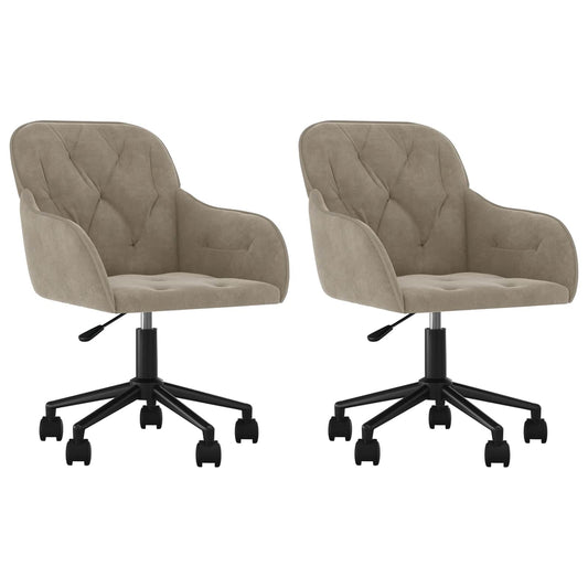Dining Chair 2 pcs Light Grey 55 x 59.5 x 77 cm Velvet