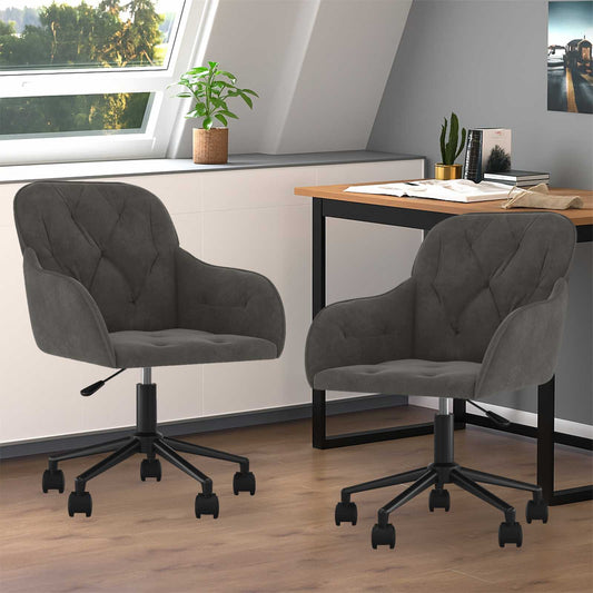 Dining Chair 2 pcs Dark Grey 55 x 59.5 x 77 cm Velvet