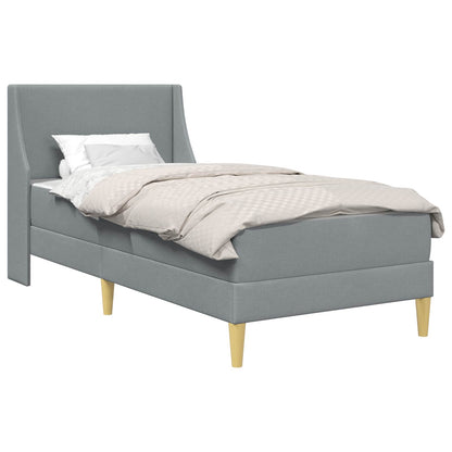 Bed Frame with Mattress Light Grey 90 x 190 cm Fabric