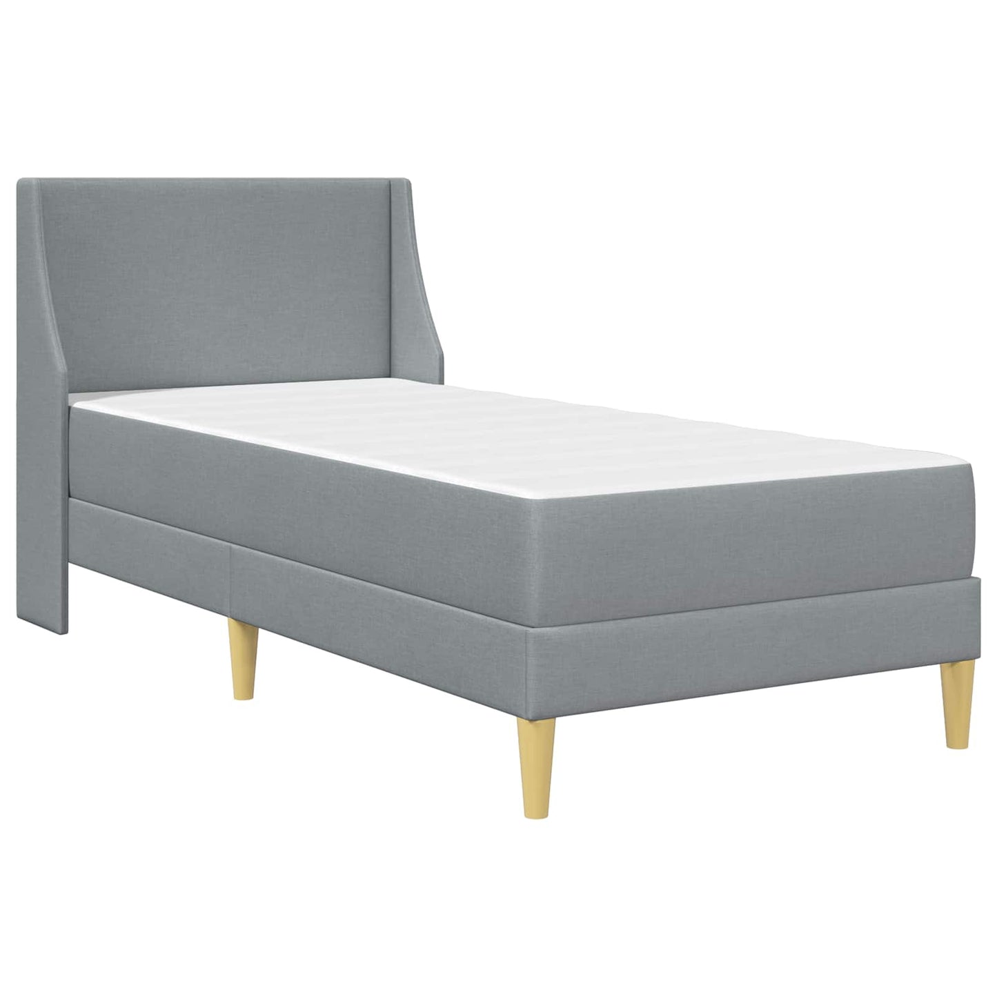 Bed Frame with Mattress Light Grey 90 x 190 cm Fabric