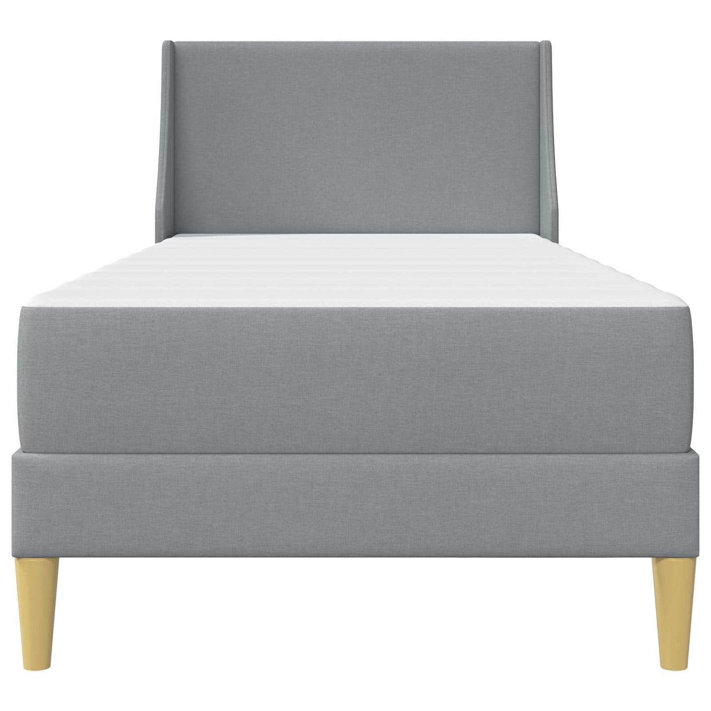 Bed Frame with Mattress Light Grey 90 x 190 cm Fabric