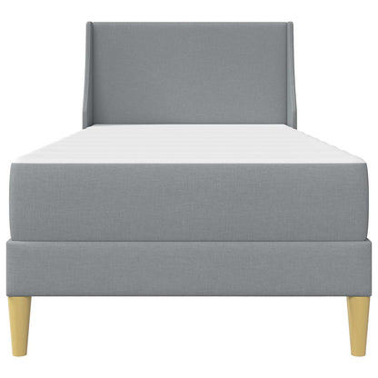 Bed Frame with Mattress Light Grey 90 x 190 cm Fabric