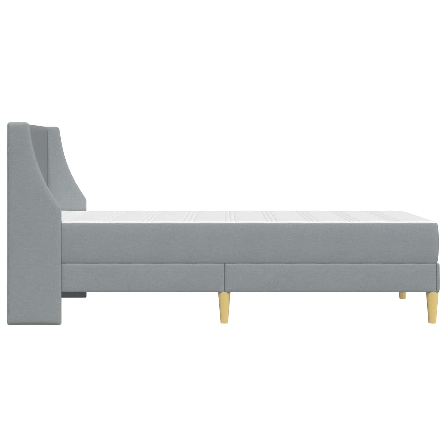 Bed Frame with Mattress Light Grey 90 x 190 cm Fabric