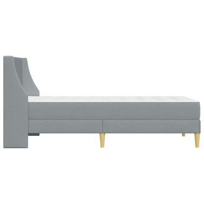 Bed Frame with Mattress Light Grey 90 x 190 cm Fabric