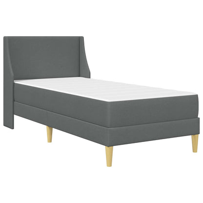 Bed Frame with Mattress Dark Grey 90 x 190 cm Fabric