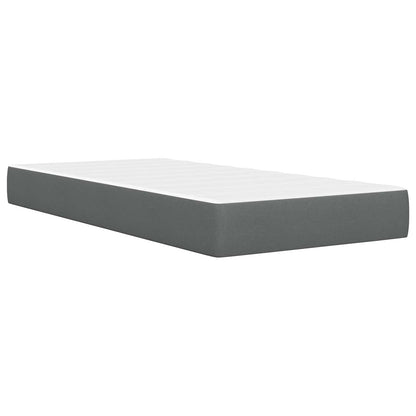 Bed Frame with Mattress Dark Grey 90 x 190 cm Fabric
