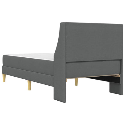 Bed Frame with Mattress Dark Grey 90 x 190 cm Fabric