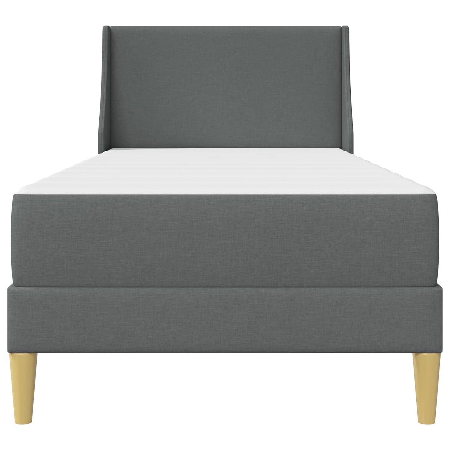 Bed Frame with Mattress Dark Grey 90 x 190 cm Fabric