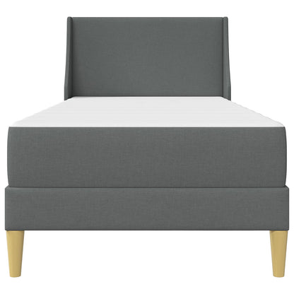 Bed Frame with Mattress Dark Grey 90 x 190 cm Fabric