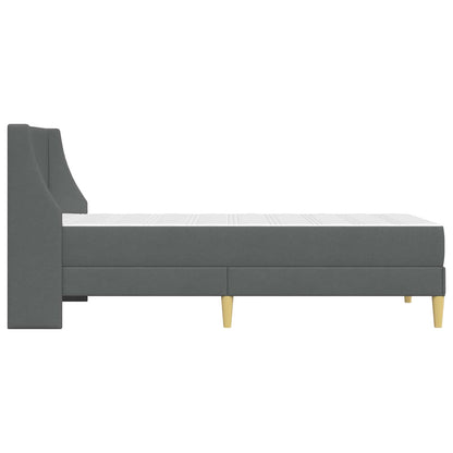 Bed Frame with Mattress Dark Grey 90 x 190 cm Fabric