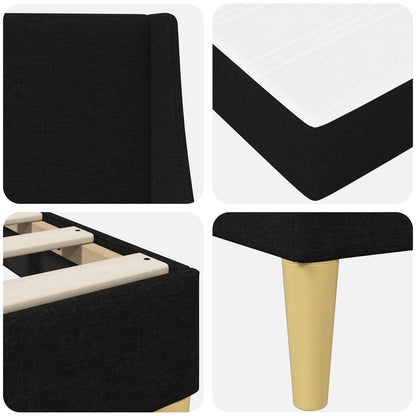 Bed Frame with Mattress with Headboard Black 90 x 190 cm Fabric