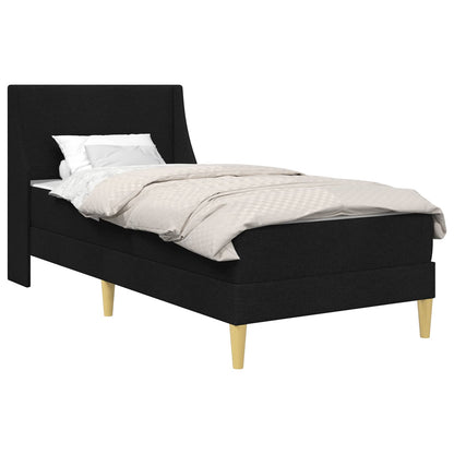 Bed Frame with Mattress with Headboard Black 90 x 190 cm Fabric