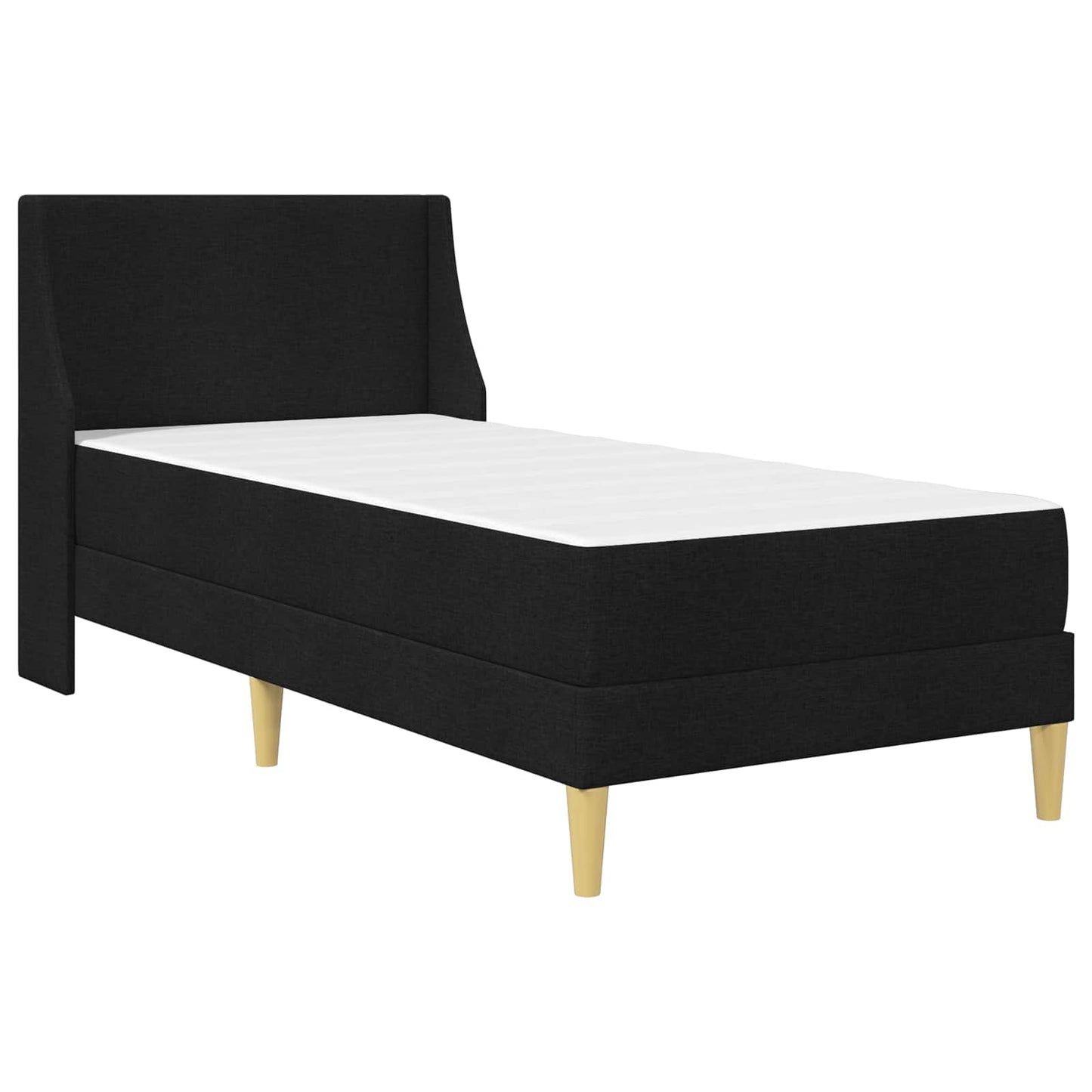 Bed Frame with Mattress with Headboard Black 90 x 190 cm Fabric