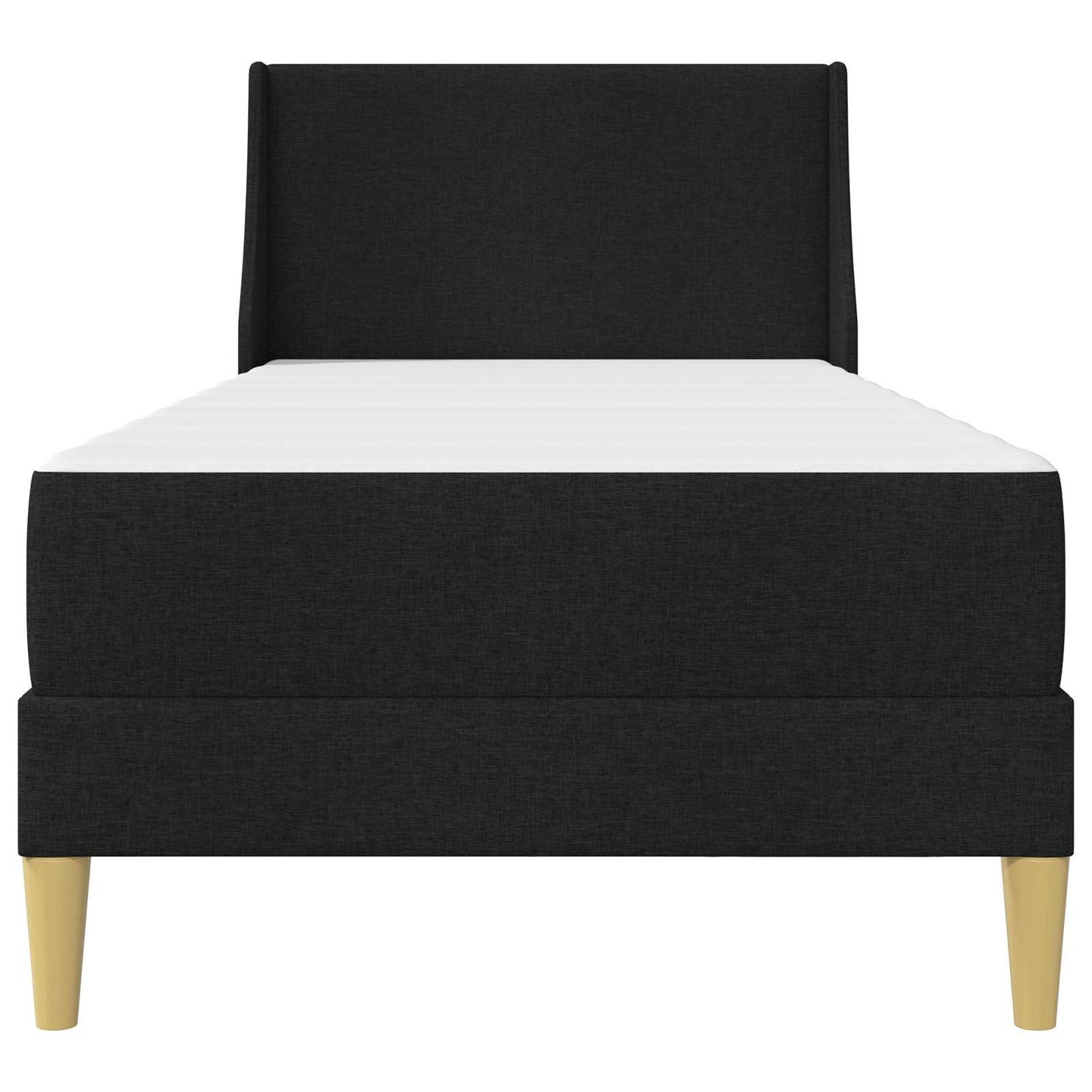 Bed Frame with Mattress with Headboard Black 90 x 190 cm Fabric