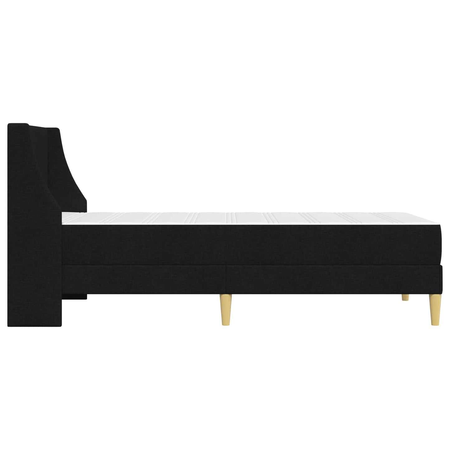Bed Frame with Mattress with Headboard Black 90 x 190 cm Fabric