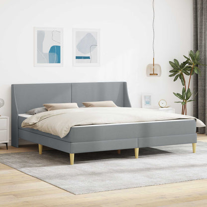 Bed Frame with Mattress Light Grey 180 x 200 cm Fabric