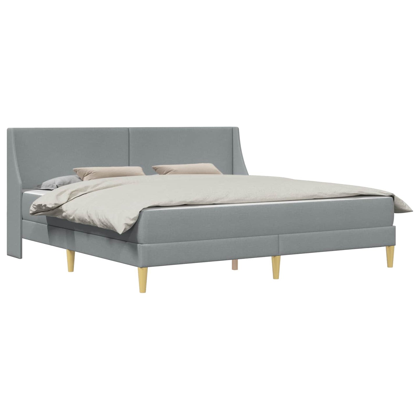 Bed Frame with Mattress Light Grey 180 x 200 cm Fabric